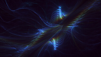 3D rendering abstract colorful fractal light background