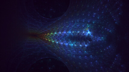 3D rendering abstract colorful fractal light background
