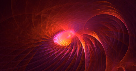 3D rendering abstract colorful fractal light background
