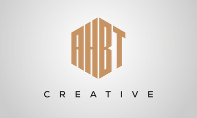 letters AHBT creative polygon hexagon logo victor template	