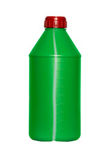 Green Pesticide bottle with Maroon Cap with white background