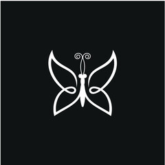 butterfly simple logo design template