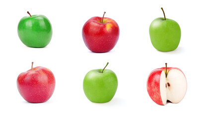 Apple ​Fruit Set. Isolated on White Background