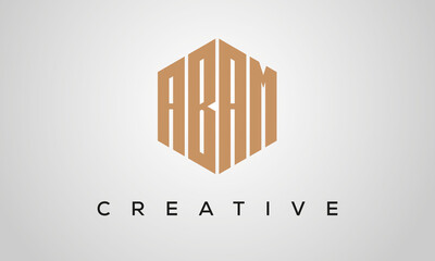 letters ABAM creative polygon hexagon logo victor template	