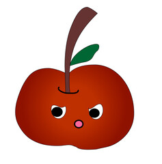 Angry apple illustration