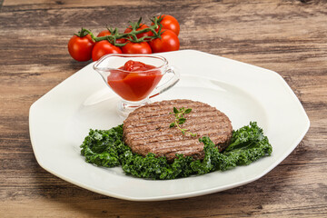 Grilled beef cutlet for burger
