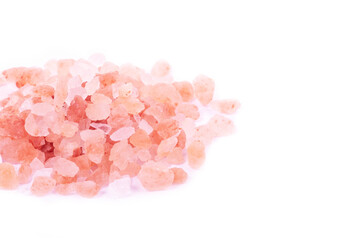 Fototapeta premium Himalayan Pink Salt isolated on white background. Health concept.