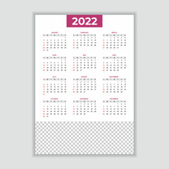 New year 2022 Calendar in modern style