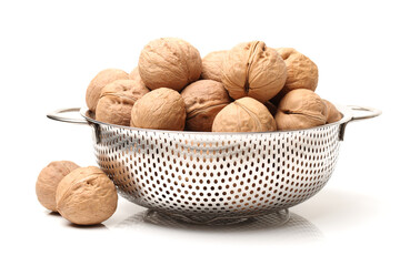 walnuts on a white background