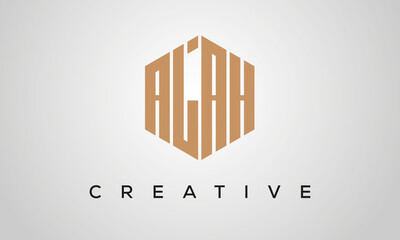 letters ALAH creative polygon hexagon logo victor template