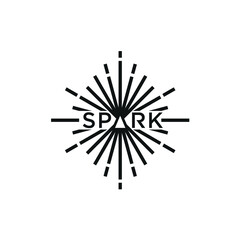 spark text typography. spark design logo