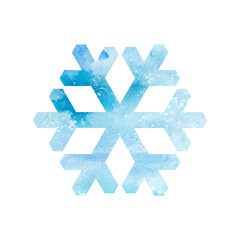 Blue snowflakes on a white background. Watercolor illustration.