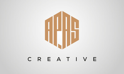 letters APAS creative polygon hexagon logo victor template - obrazy, fototapety, plakaty