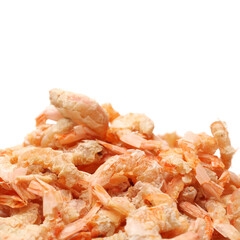 dried shrimp on white background