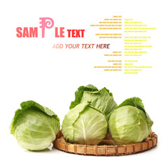Green cabbage isolated on white background