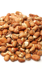 Broad bean, English Bean, European Bean, Field Bean. Fry (Vicia faba L.). on white background 