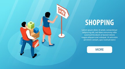 Family Shopping Horizontal Banner