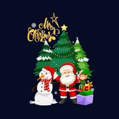 christmas t-shit with santa snowman