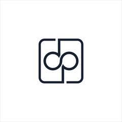 initials d p logo vector template mono line