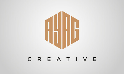 letters AYAG creative polygon hexagon logo victor template	