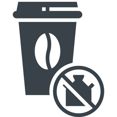 coffee glyph style icon