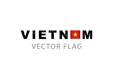 Vietnam flag as letter A in VIETNAM. Vector illustration isolated on white background.