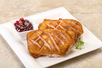 Roasted duck breast with sauce