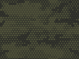 Camouflage seamless pattern modern. Military texture made from hexagonal elements. Print on fabric and clothes. Vector