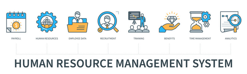 Human resource management system vector infographics