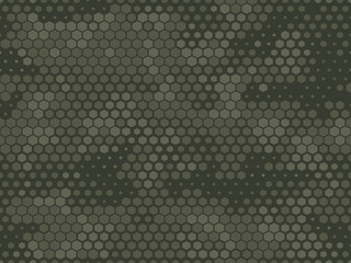 Camouflage seamless pattern modern. Military texture made from hexagonal elements. Print on fabric and clothes. Vector