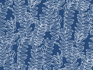 Japanese Leaves Geometric Seamless Pattern