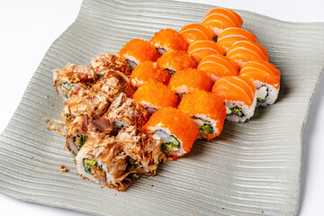 tasty sushi on the plate