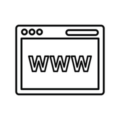 Web, browser outline icon. Line art sketch.