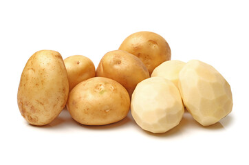 potatoes isolated on white background