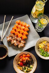 asian set on the black background