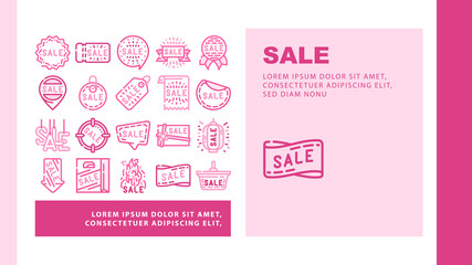 Summer Sale And Season Discount Landing Web Page Header Banner Template Vector Summer Sale Banner And Ribbon, Quote Frame And Present Gift Coupon, Label And Trinket, Lighting Lantern Illustration