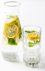 fresh lemonade on the white background