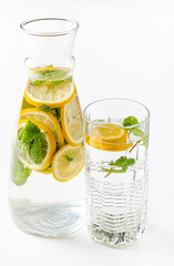 fresh lemonade on the white background
