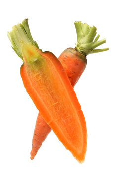 Half Carrot On White Background.