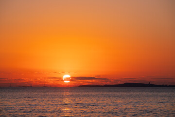 Sunrise over Nargin Island in the Caspian Sea.