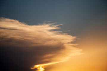 nice enening blue sky and sun