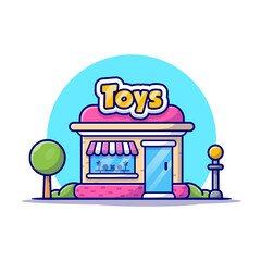 Toy Shop Building Cartoon Vector Icon Illustration. Business Building Icon Concept Isolated Premium Vector. Flat Cartoon Style