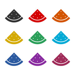 Watermelon icon isolated on white background, color set