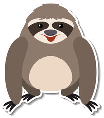 Chubby sloth animal cartoon sticker