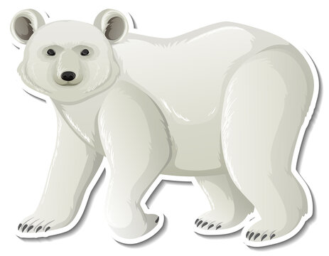 Polar bear animal cartoon sticker