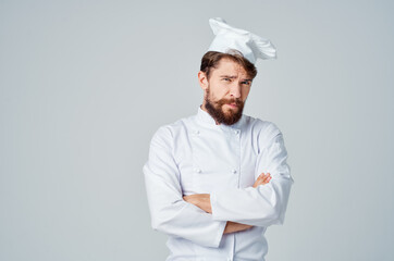 bearded man restaurant service Professional light background