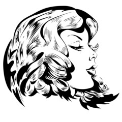 Pretty woman long hair