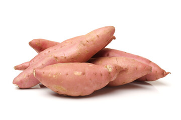 sweet potatoes on the white background