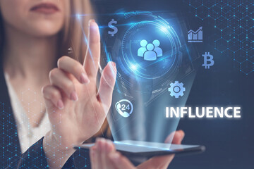 Business, Technology, Internet and network concept. Young businessman working on a virtual screen...