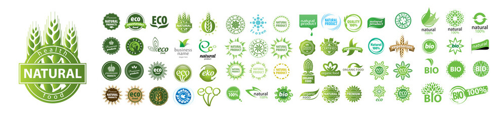 A set of vector logos Natural on a white background